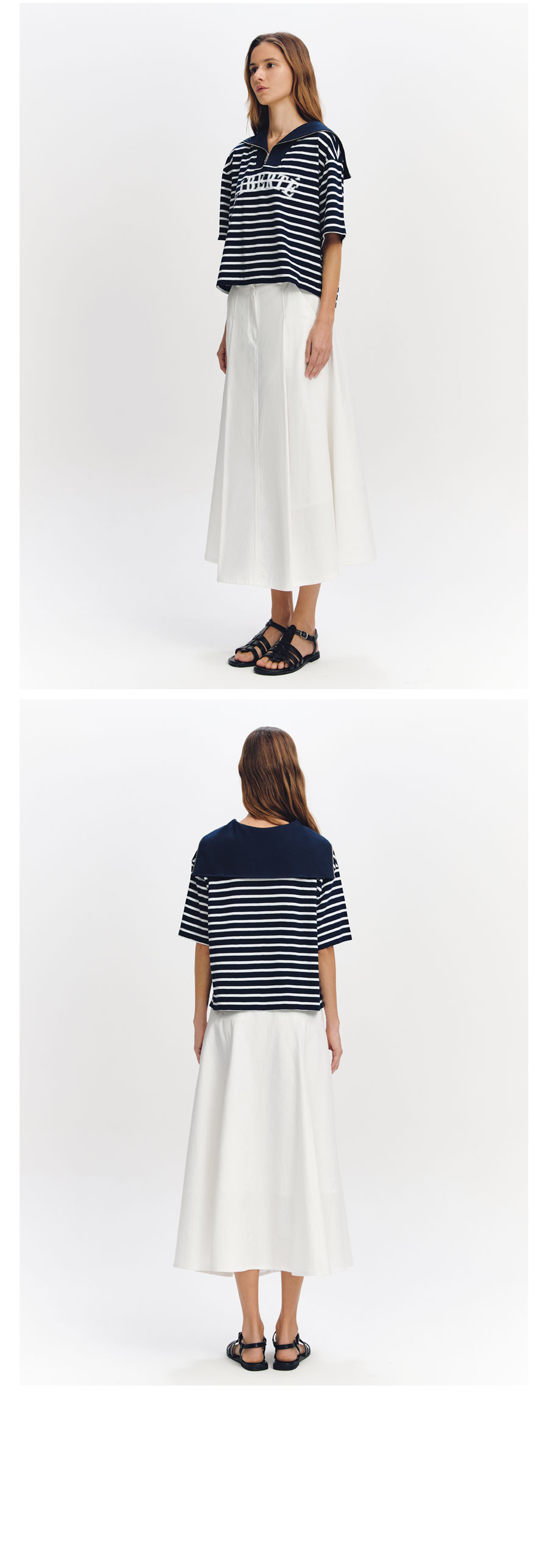세일러 카라 하프집업 반팔티 NAVY 상세 이미지 10